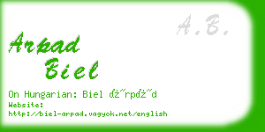 arpad biel business card